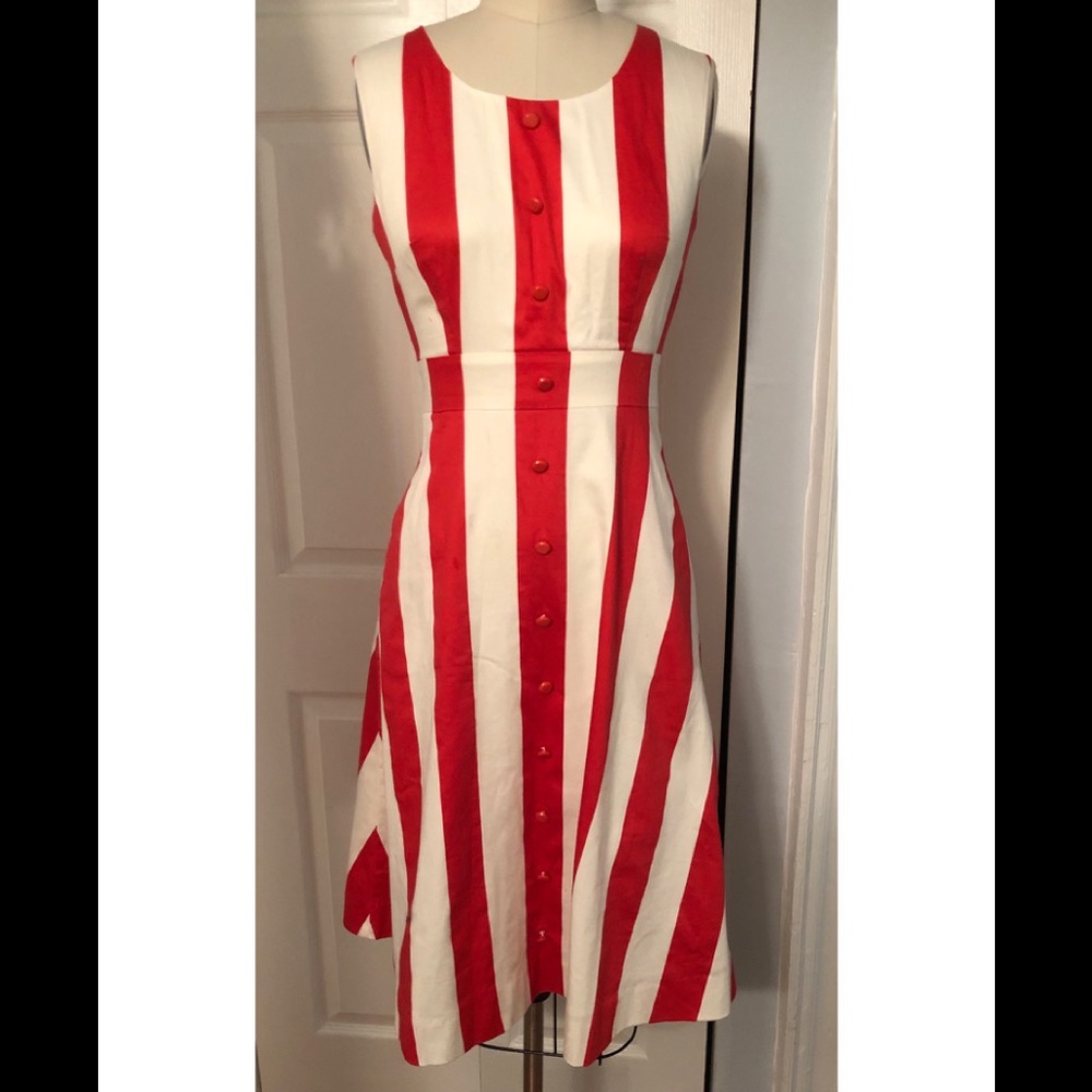 ModCloth red and white stripe dress, sz. Small